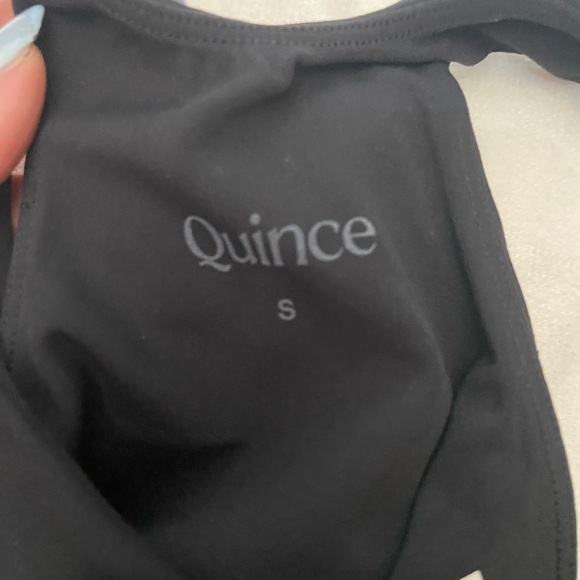 New! Quince Ultra-Form High-Neck Cropped Tank top black nwt 3575 - Picture 10 of 11